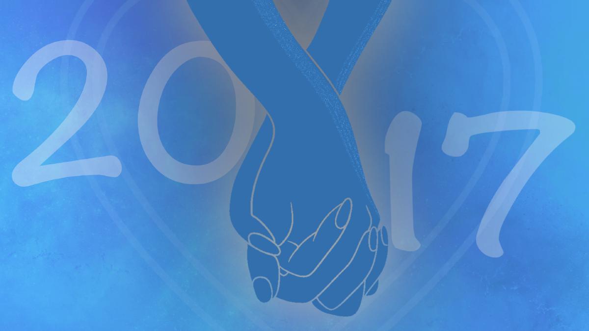 Abstract illustration in bluish tones: silhouettes of two parents’ hands reaching toward a glowing heart with a tiny heartbeat inside – symbolizing pregnancy and hope